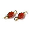 Natural Red Agate Connector Charms FIND-C046-09A-G-2