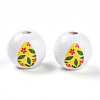 Easter Theme Printed Wood Beads WOOD-T032-22O-3