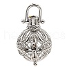 Rack Plating Brass Bead Cage Pendants KK-D025-01A-P-1