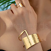 Hammered Trapezoid Alloy Cuff Bangles & Cuff Rings Sets WG7844D-01-1
