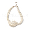 Bohemia Style Glass Seed Bead Multi-strand Necklaces NJEW-H063-02G-2