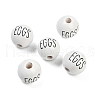 Spray Painted Wood European Beads WOOD-F017-09B-1