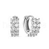 S925 Sterling Silver Geometric Rhinestone Hoop Earrings GX6931-7