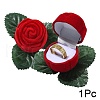 1Pc Flocking Plastic Rose Finger Ring Boxes VBOX-YW0001-02-2