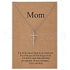 Mother's Day Stainless Steel Mama Cross Pendant Necklaces for Women WG93A9C-01-1