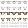   20Pcs 2 Colors Butterfly Alloy Pendant Cabochons Settings DIY-PH0003-27-WH-1