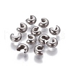 Tarnish Resistant 304 Stainless Steel Crimp Beads Covers X-STAS-P239-34P-01-1