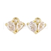 Brass Micro Pave Clear Cubic Zirconia Charms KK-L212-21G-1
