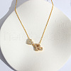 Heart Initial Brass Micro Pave Clear Cubic Zirconia Pendant Necklaces FS-WG89C2E-18-1