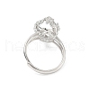 Rhodium Plated 925 Sterling Silver Micro Pave Clear Cubic Zirconia Adjustable Ring Components STER-NH0017-02P-3