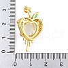 Rack Plating Brass Micro Pave Clear Cubic Zirconia Pendants ZIRC-L100-162G-08-3