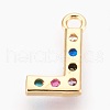 Brass Micro Pave Cubic Zirconia Charms ZIRC-F089-01G-L-2