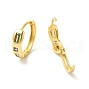 Cubic Zirconia Rectangle Hoop Earrings EJEW-E270-27G-2