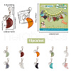 10Pcs 10 Style Moon Shape Gemstone Pendant Decorations HJEW-PH01619-2