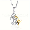 Alloy Girl Hugging Puppy Pendant Necklaces for Women FS-WG2197C-01-3