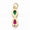 Rack Plating Brass Green & Red Cubic Zirconia Pendants KK-M229-08G-2