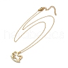304 Stainless Steel Crystal Rhinestone Rocking Horse Pendant Necklaces for Women NJEW-F339-02G-2