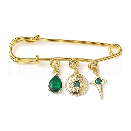 Evil Eye Iron Safety Pin Kilt Pins JEWB-BR00164-01-1