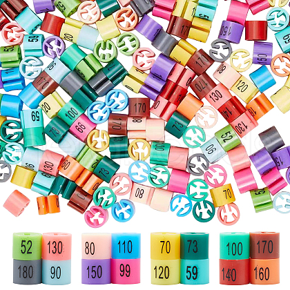 CRASPIRE 224Pcs 16 Colors Plastic Trouser Hanger Size Markers KY-CP0001-12-1