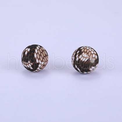 Printed Round Silicone Focal Beads SI-JX0056A-30-1