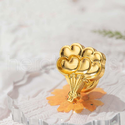 Golden Tone Wax Seal Alloy Stamp Head STAM-PW0005-016-14-1