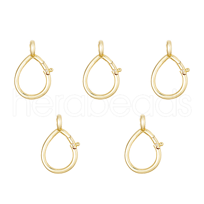 5Pcs Brass Keychain Clasp Findings KK-HS0001-09-1