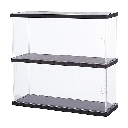 2-Tier Transparent Acrylic Minifigures Display Case ODIS-WH0043-64-1