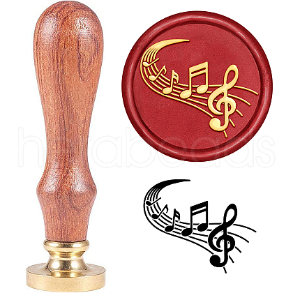 Brass Wax Seal Stamp with Handle AJEW-WH0184-0545-1