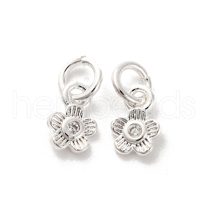 Brass Micro Pave Cubic Zirconia Charms KK-C071-10S-1