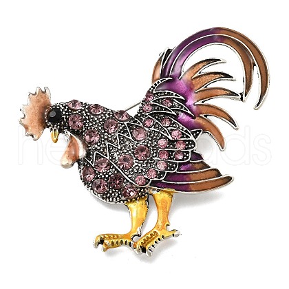 Rooster Enamel Pins JEWB-V001-01A-1