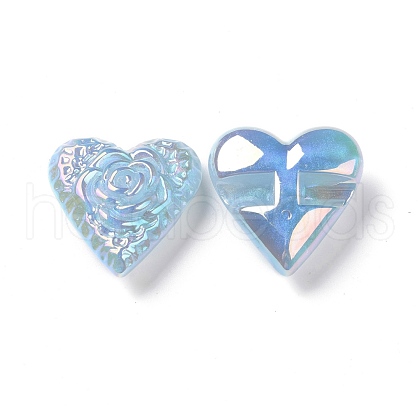 Rainbow Iridescent Plating Acrylic Beads OACR-A010-04A-1