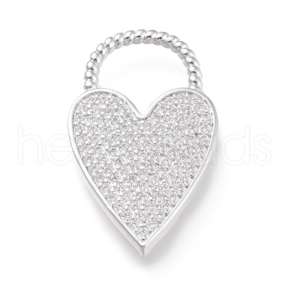 Brass Micro Pave Clear Cubic Zirconia Pendants ZIRC-L097-004P-1