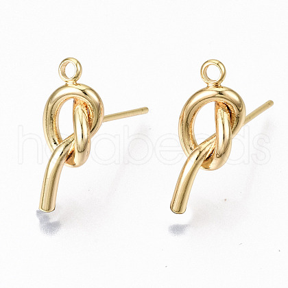 Brass Stud Earring Findings KK-R117-060-NF-1