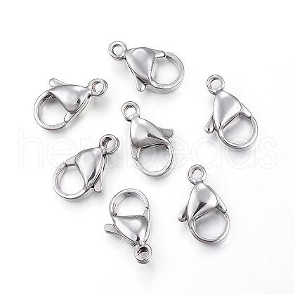 304 Stainless Steel Lobster Claw Clasps STAS-H353-G-02P-1