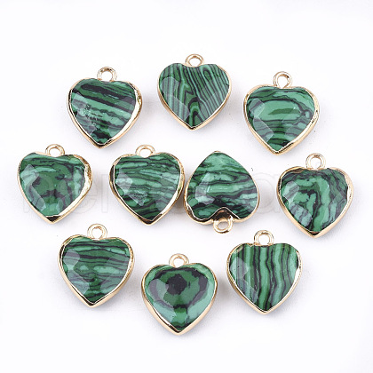 Electroplate Synthetic Malachite Pendants X-G-T112-03D-1