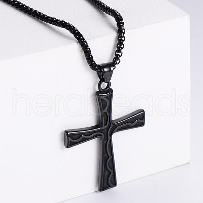 Retro Rock Punk Men's Cross Stainless Steel Pendant Necklaces NQ6861-3-1