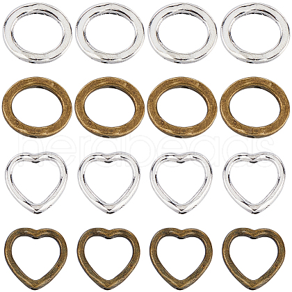 SUNNYCLUE 80Pcs 4 Styles Tibetan Style Alloy Bead Frames FIND-SC0008-87-1