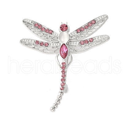 Dragonfly Alloy Rhinestone Brooches for Backpack Clothes JEWB-M067-07P-01-1