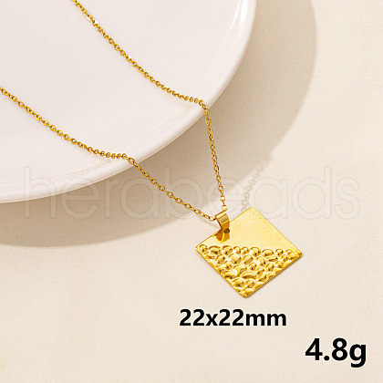 304 Stainless Steel Square Pendant Necklaces ZZ2902-8-1