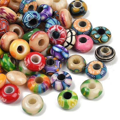 Handmade Polymer Clay European Beads CLAY-A005-01-1