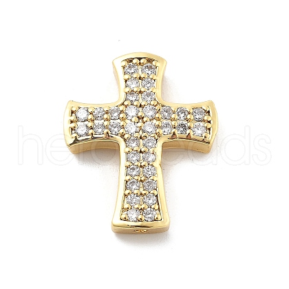 Brass Micro Pave Clear Cubic Zirconia Pendants KK-L228-44C-G-1