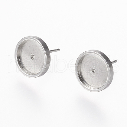 Tarnish Resistant 304 Stainless Steel Stud Earring Settings STAS-L195-02A-1