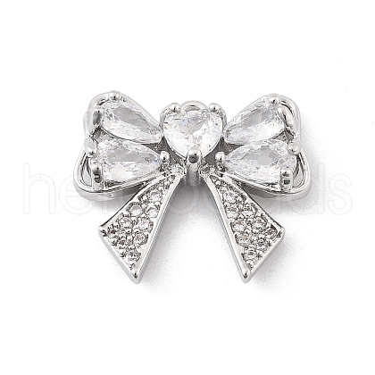 Brass Micro Pave Clear Cubic Zirconia Pendants KK-K371-29C-P-1