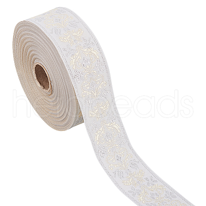 Polyester Jacquard Flower Ribbon for Clothing Accessories OCOR-WH0090-73A-1