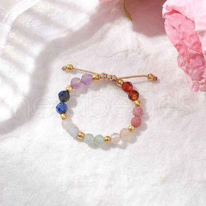 Adjustable Gemstone Finger Rings for Women RJEW-JR00874-03-1