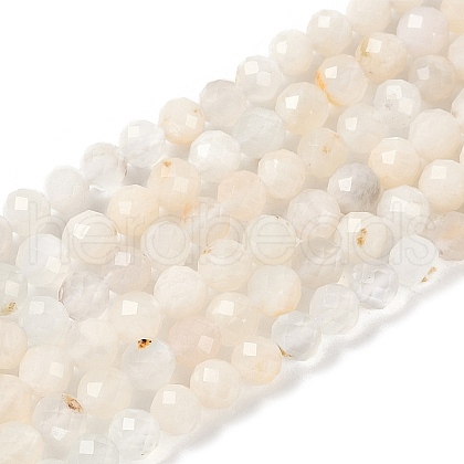 Natural White Moonstone Beads Strands G-G139-A14-03-1