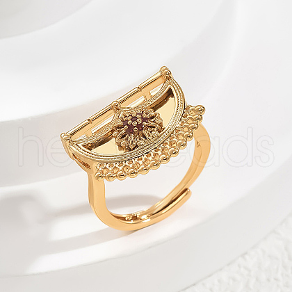 Brass Micro Pave Cubic Zirconia Finger Rings for Women QI1043-3-1