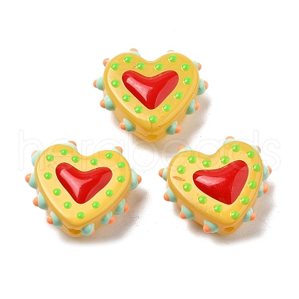 Handmade Lampwork Bumpy Beads Heart LAMP-V001-07H-1