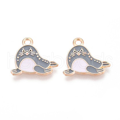Marine Animals Alloy Enamel Pendants ENAM-T022-34J-1