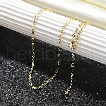Rack Plating Brass Dapped Chain Necklaces for Women NJEW-H049-04G-1